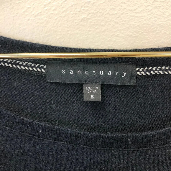 Sanctuary Mixed Media Black Sweater - Picture 5 of 6